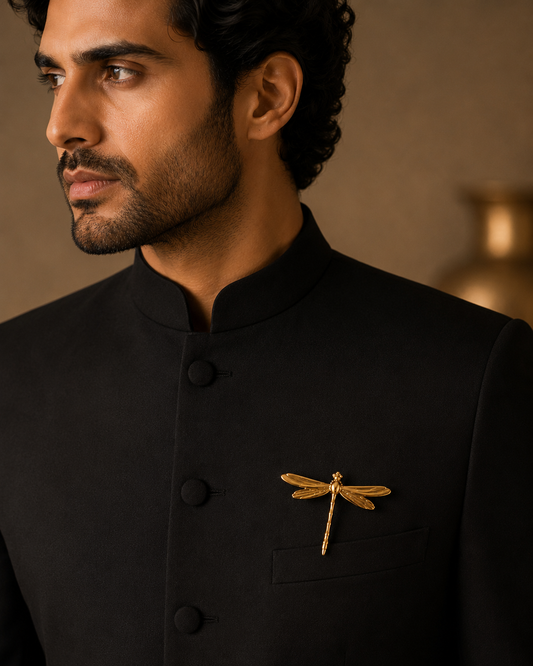 Unisex Golden Dragonfly Brooch