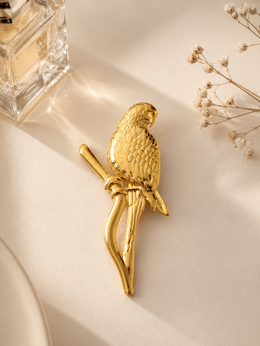 Unisex Golden Perch Brooch