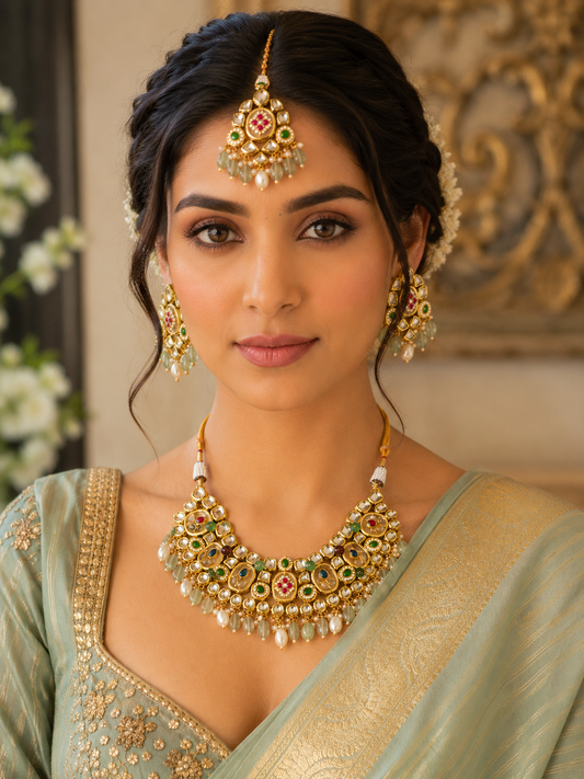 Champagne Kundan Set