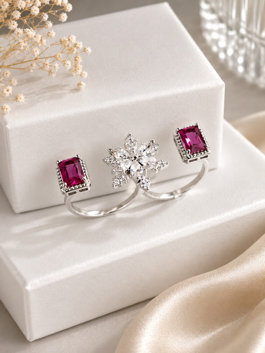 Celestial Spin Double Finger Ring