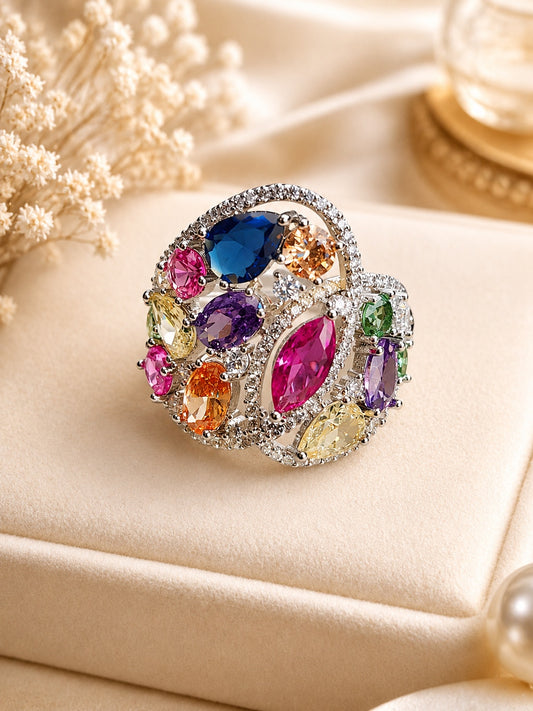 The Starlit Soirée Cocktail Ring