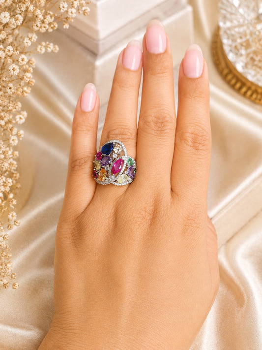 The Starlit Soirée Cocktail Ring