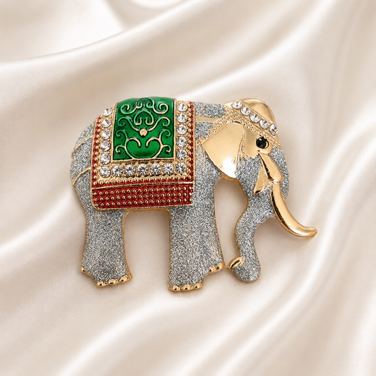 Unisex Silver Gajraj Heritage Brooch