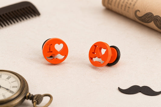 Unisex Moustache Mood Studs