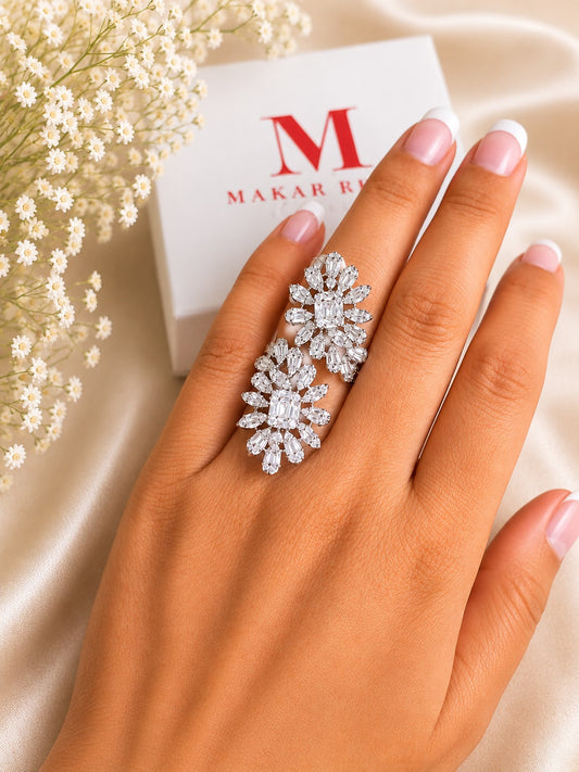 Celeste Bloom Adjustable Statement Ring