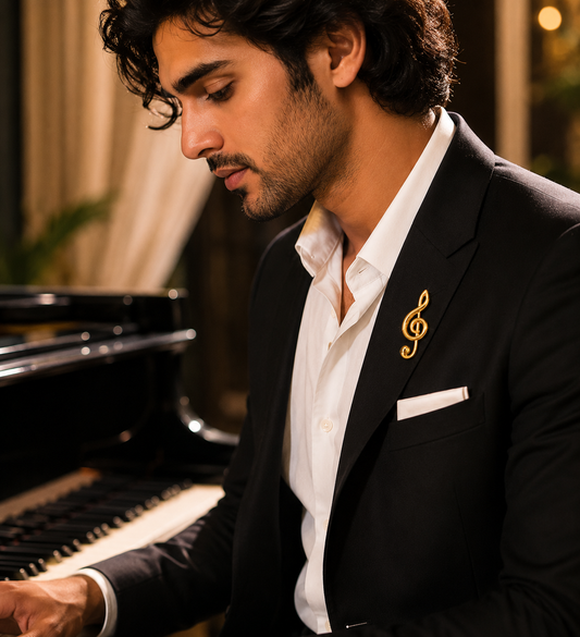 Unisex Symphony Note Brooch