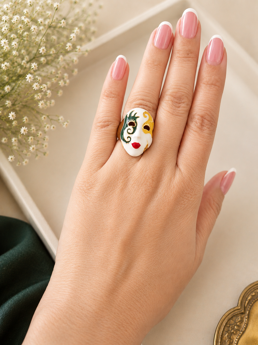 Mystique Mask Statement Ring