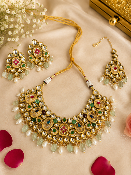 Champagne Kundan Set