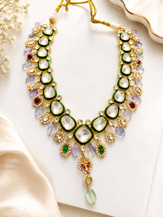 Rajsi Noor Pachi Kundan Set