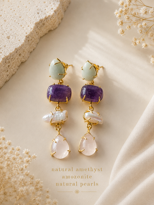Aurora Earthstone Danglers