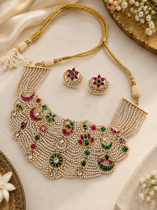 Maharani Pearl Jaal Necklace Set