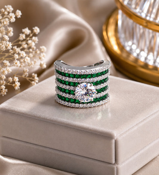 Emerald Eclipse Statement Ring